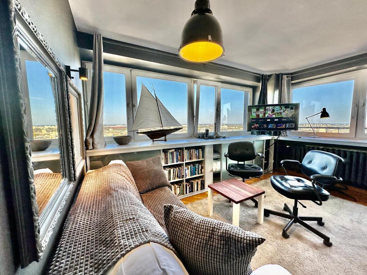 Super Apartament Grey Centrum 2X Metro Fast Wifi 300 Mbs Netflix Appletv Smarttv Spotify Panorama Miasta Varšava Exteriér fotografie