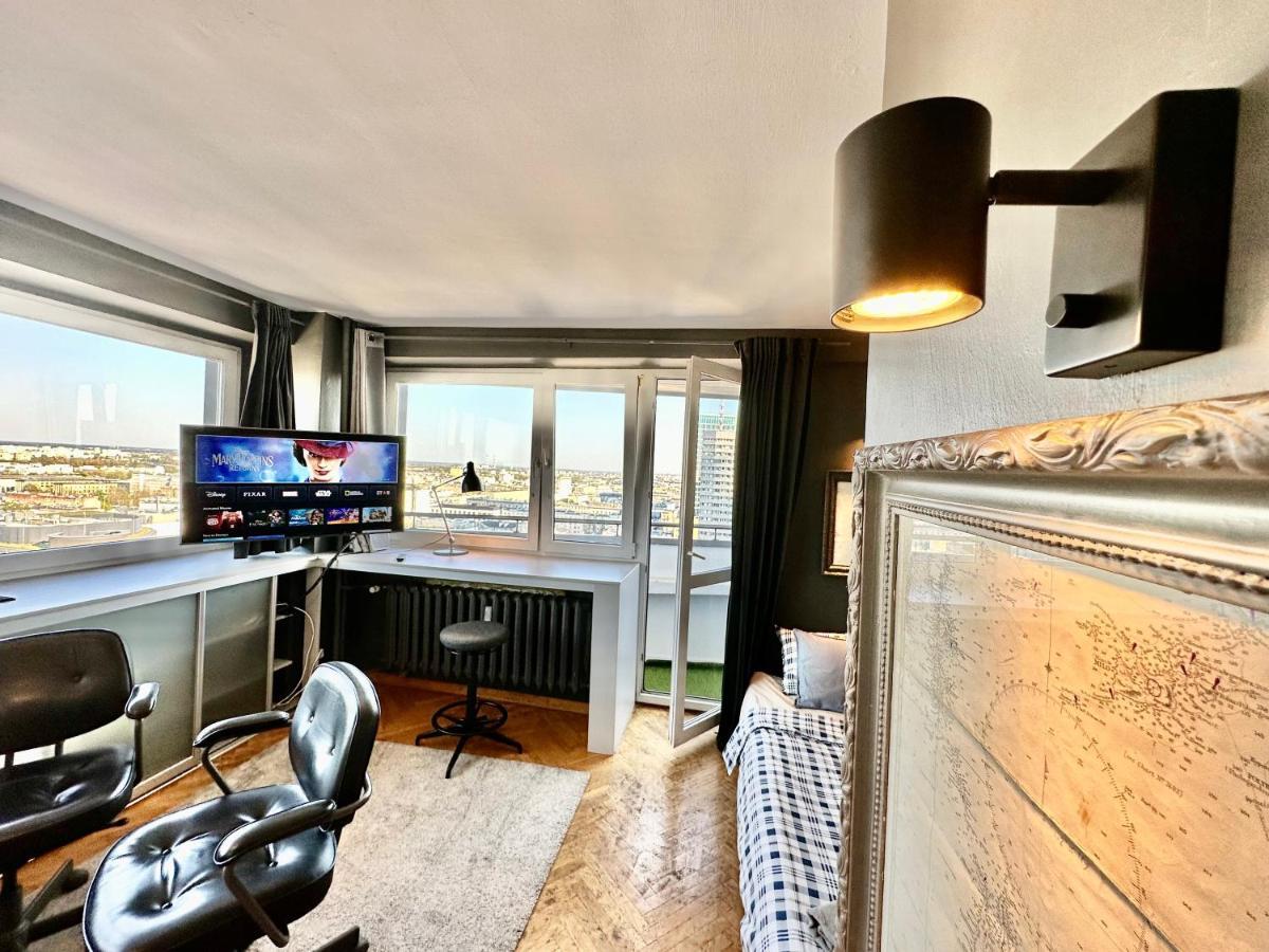 Super Apartament Grey Centrum 2X Metro Fast Wifi 300 Mbs Netflix Appletv Smarttv Spotify Panorama Miasta Varšava Exteriér fotografie