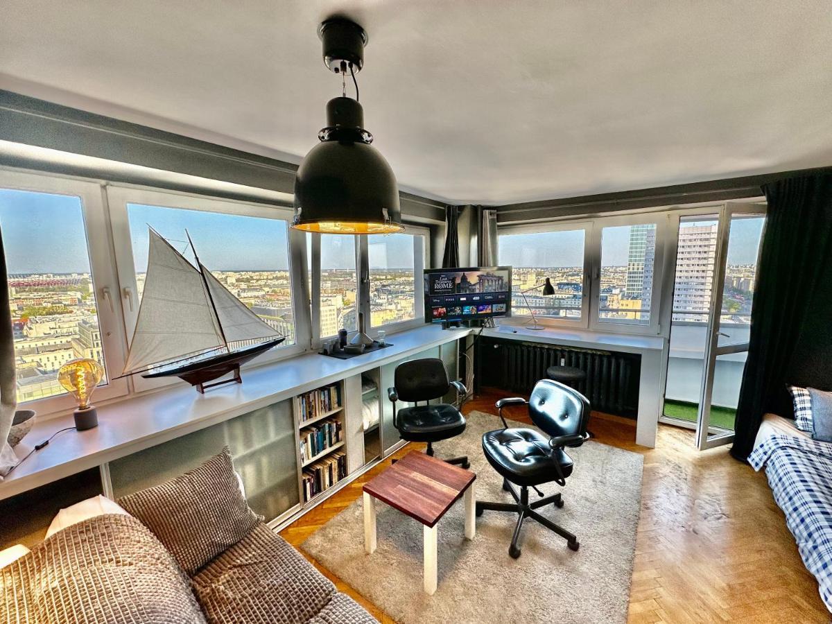 Super Apartament Grey Centrum 2X Metro Fast Wifi 300 Mbs Netflix Appletv Smarttv Spotify Panorama Miasta Varšava Exteriér fotografie